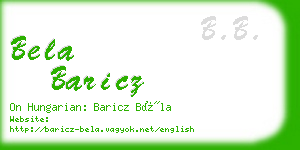 bela baricz business card